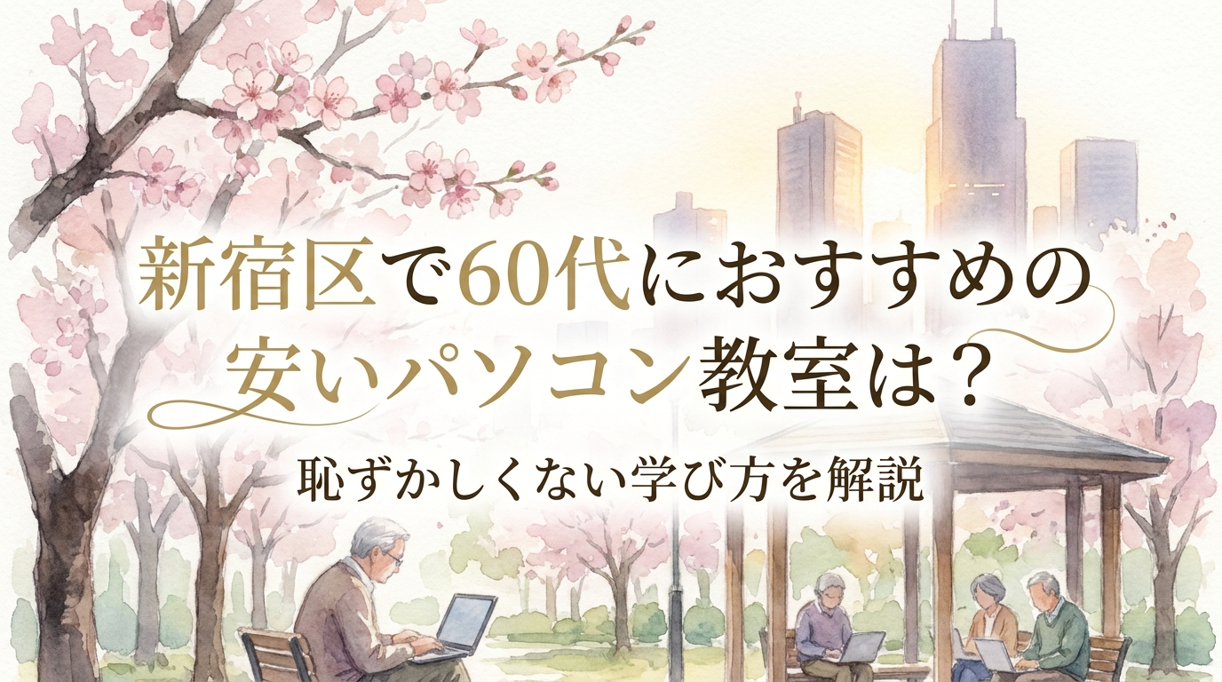 新宿区で60代におすすめの安いパソコン教室は？恥ずかしくない学び方を解説