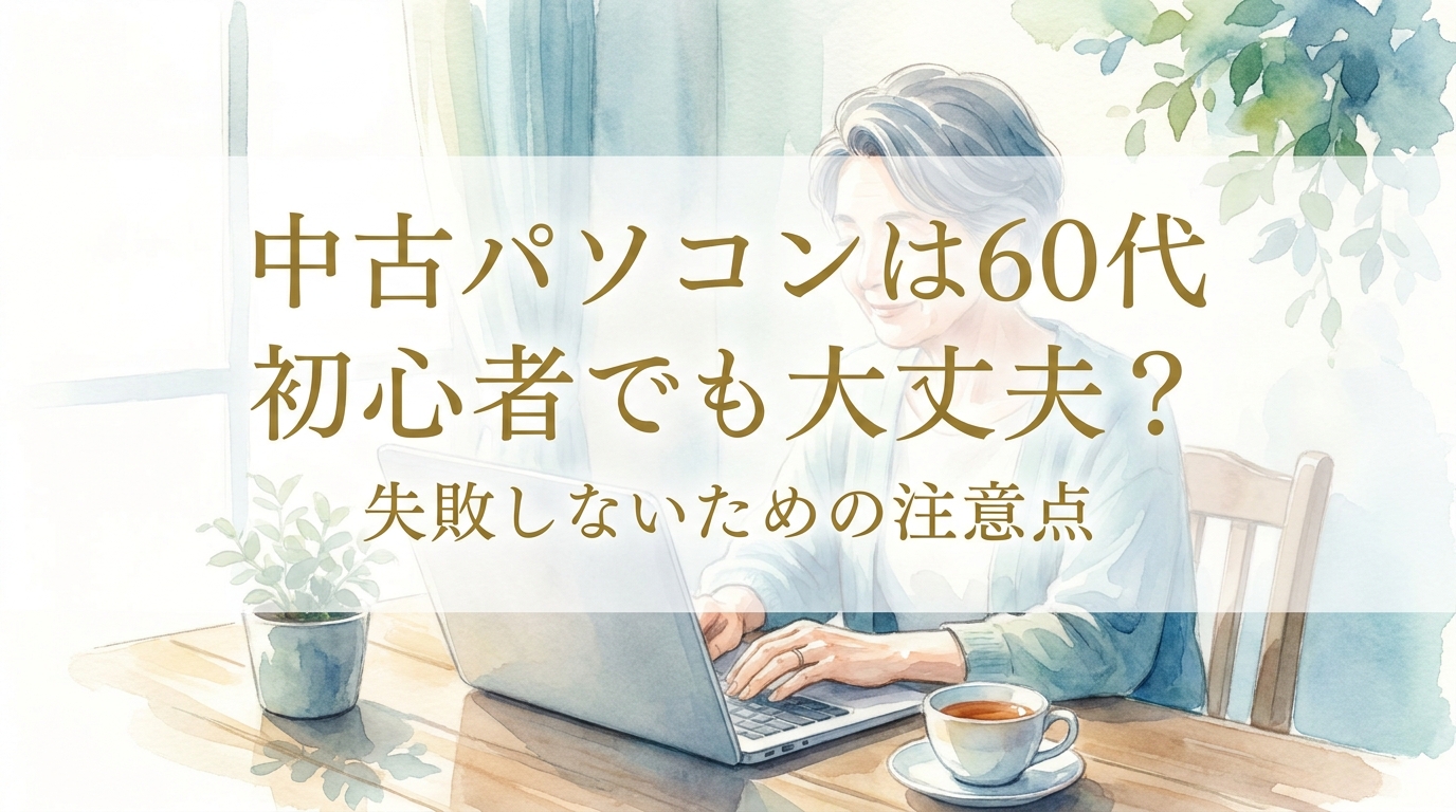 中古パソコンは60代初心者でも大丈夫？失敗しないための注意点