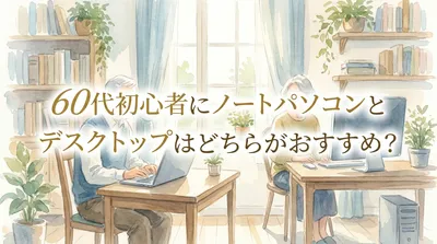 60代初心者にノートパソコンとデスクトップはどちらがおすすめ？