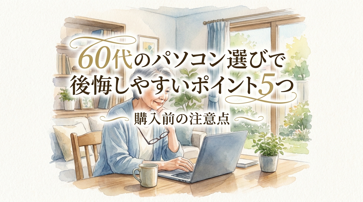 60代のパソコン選びで後悔しやすいポイント5つ｜購入前の注意点