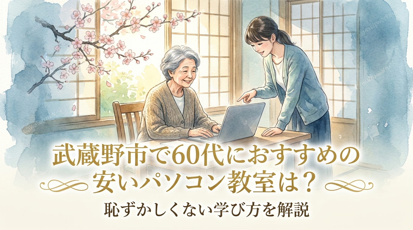 武蔵野市で60代におすすめの安いパソコン教室は?恥ずかしくない学び方を解説