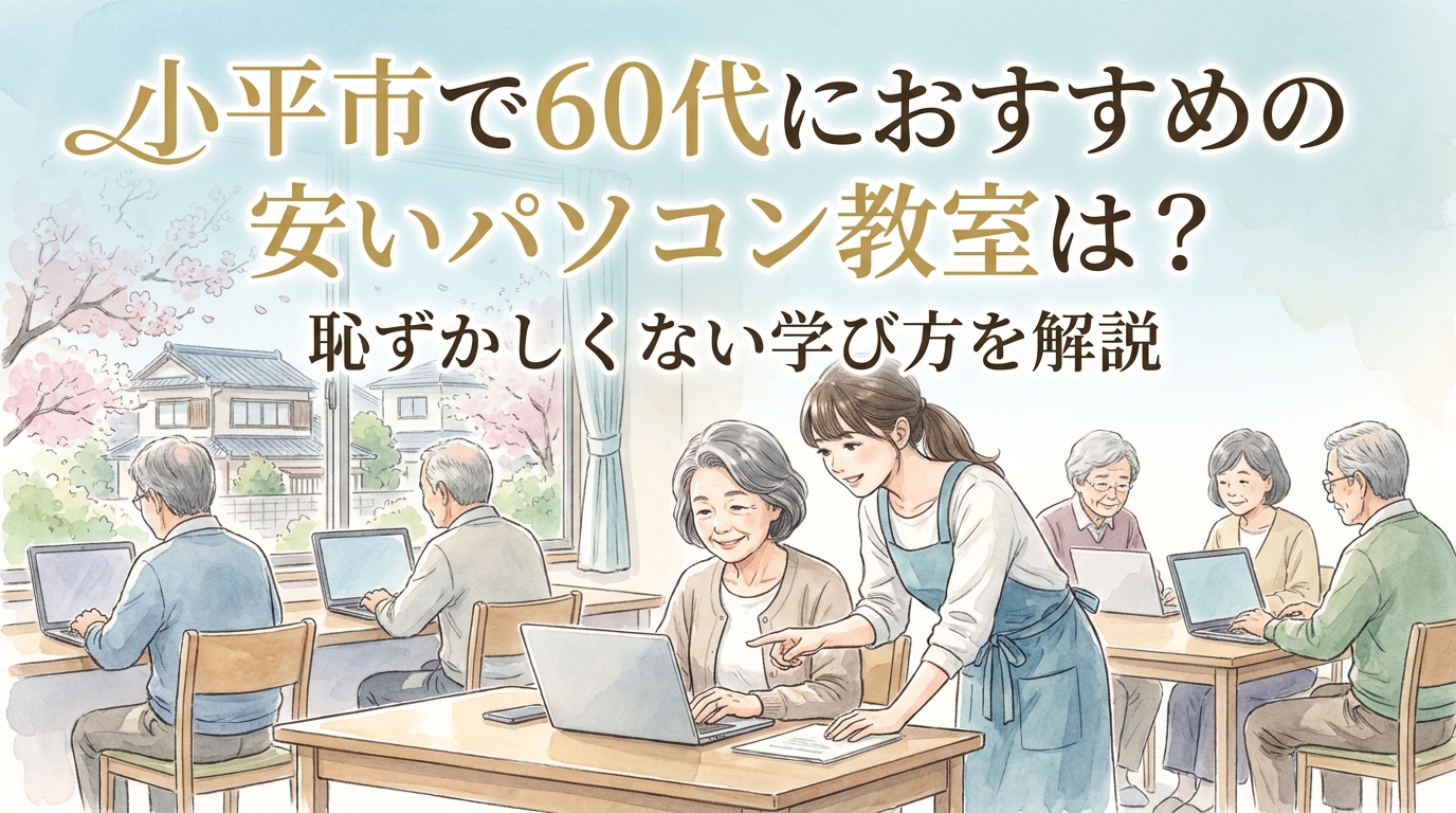 小平市で60代におすすめの安いパソコン教室は?恥ずかしくない学び方を解説