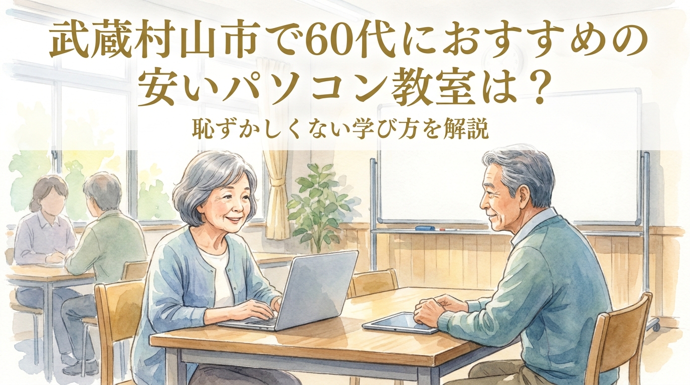 武蔵村山市で60代におすすめの安いパソコン教室は?恥ずかしくない学び方を解説