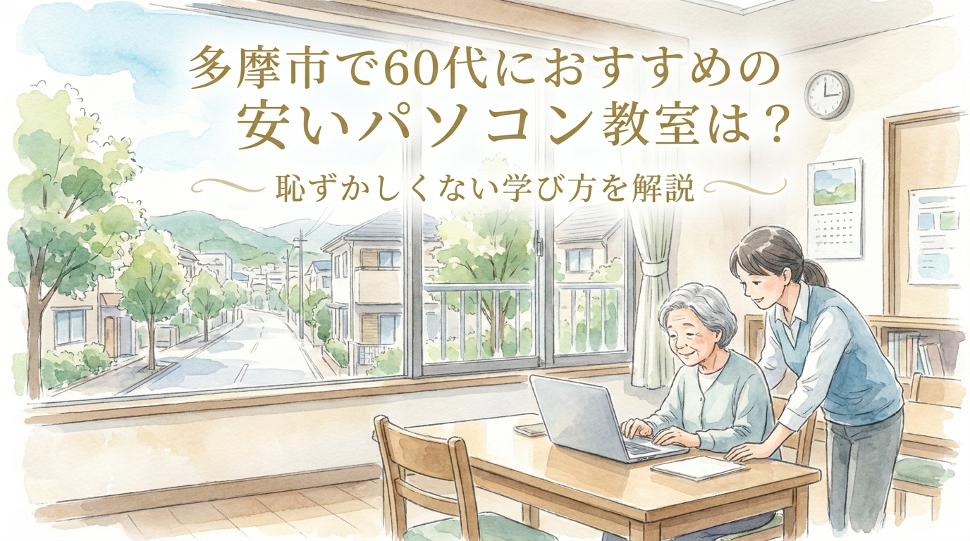 多摩市で60代におすすめの安いパソコン教室は?恥ずかしくない学び方を解説