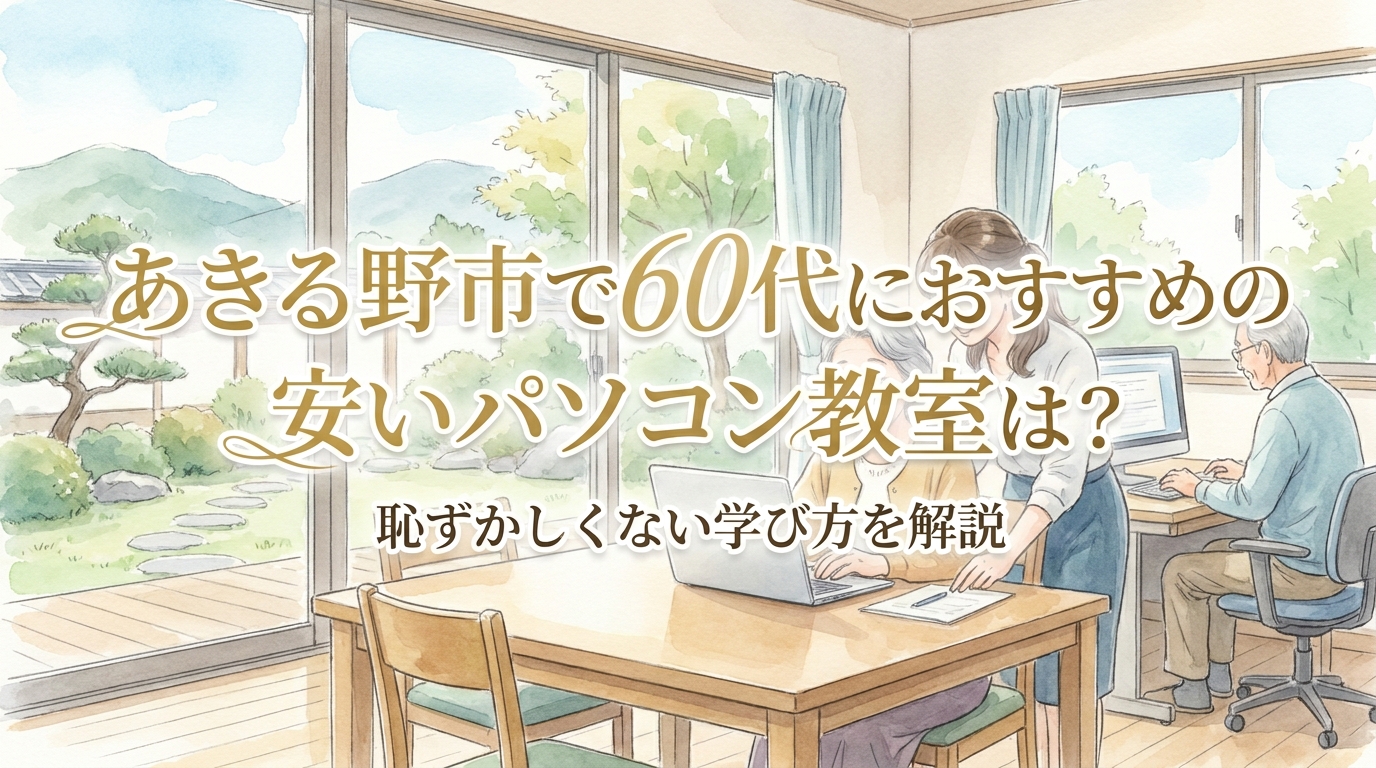 あきる野市で60代におすすめの安いパソコン教室は?恥ずかしくない学び方を解説