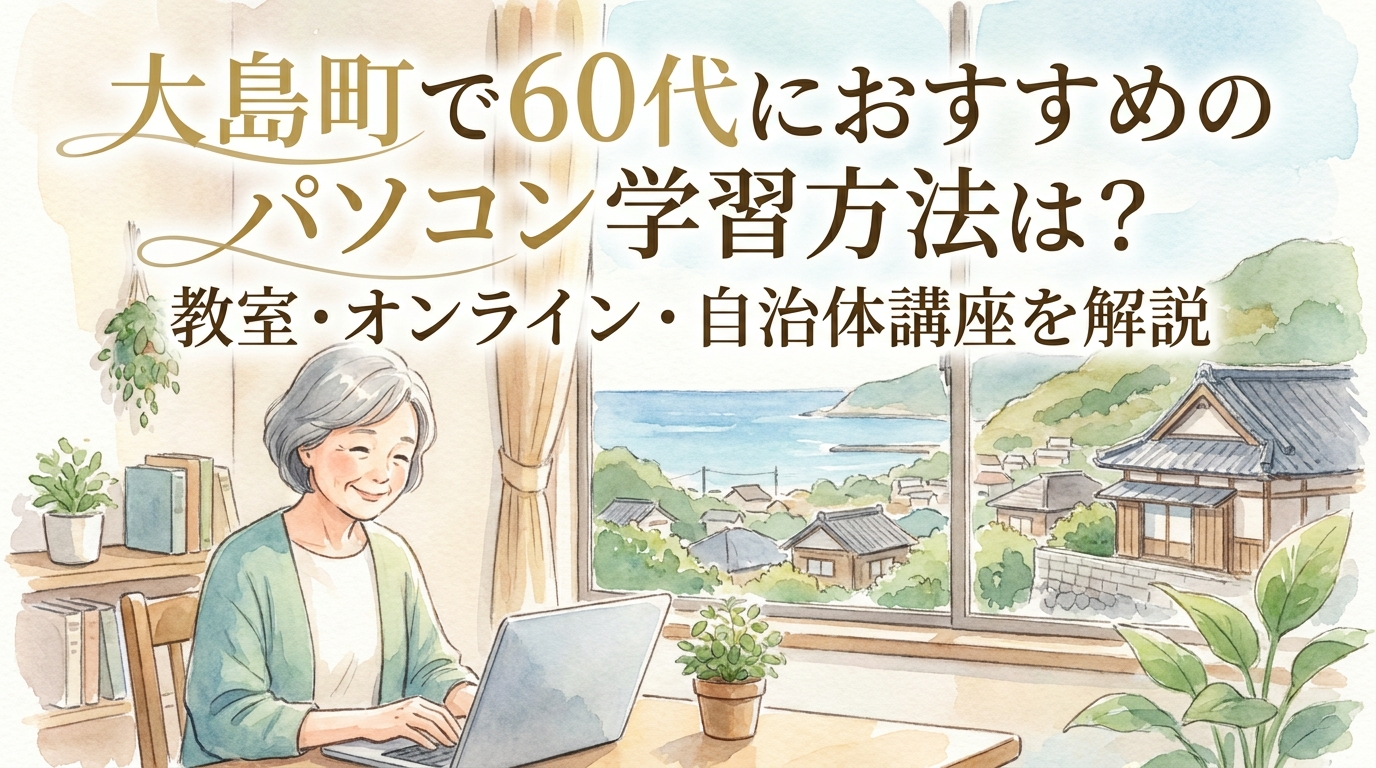大島町で60代におすすめのパソコン学習方法は?教室・オンライン・自治体講座を解説