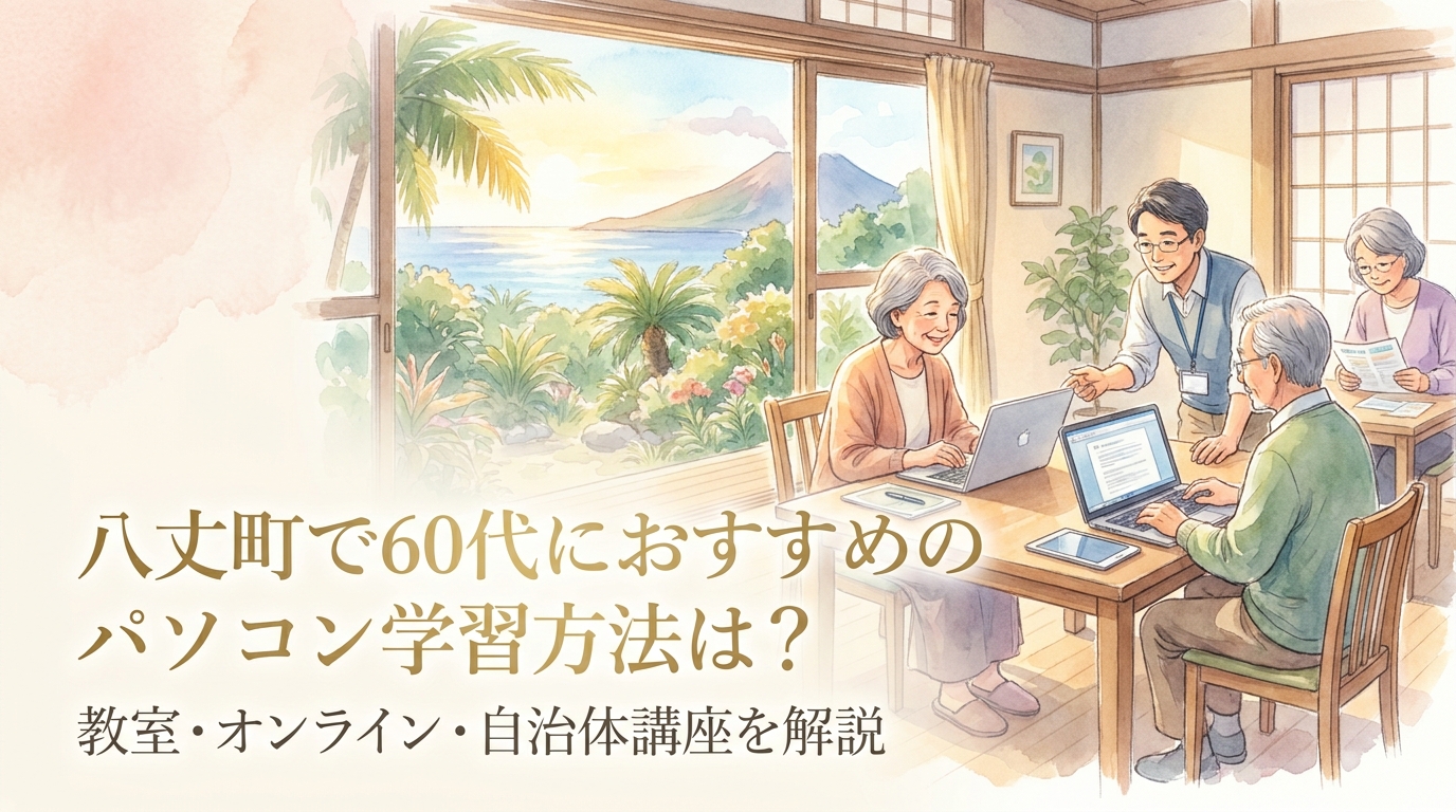 八丈町で60代におすすめのパソコン学習方法は?教室・オンライン・自治体講座を解説