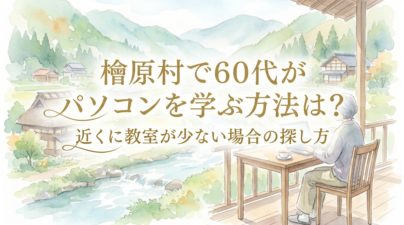 檜原村で60代がパソコンを学ぶ方法は?近くに教室が少ない場合の探し方