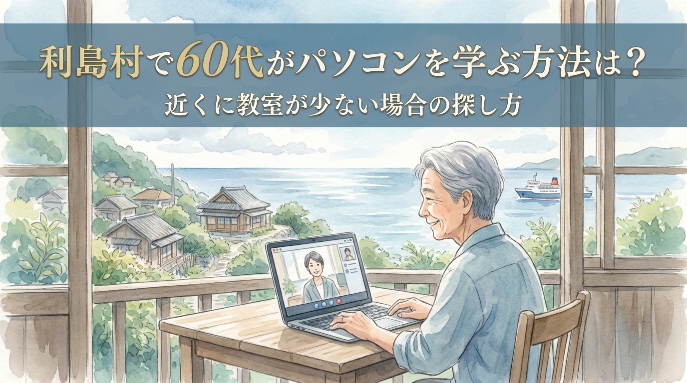 利島村で60代がパソコンを学ぶ方法は?近くに教室が少ない場合の探し方