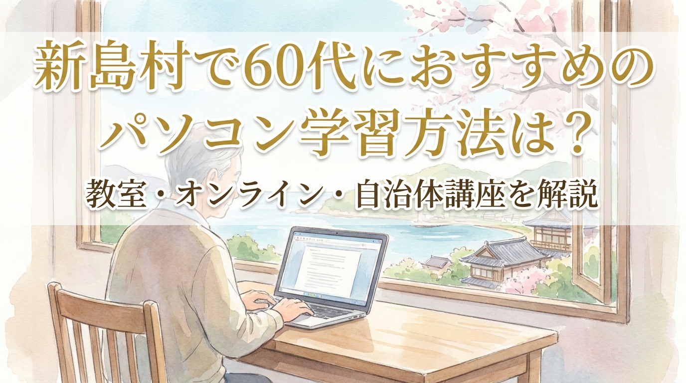 新島村で60代におすすめのパソコン学習方法は?教室・オンライン・自治体講座を解説