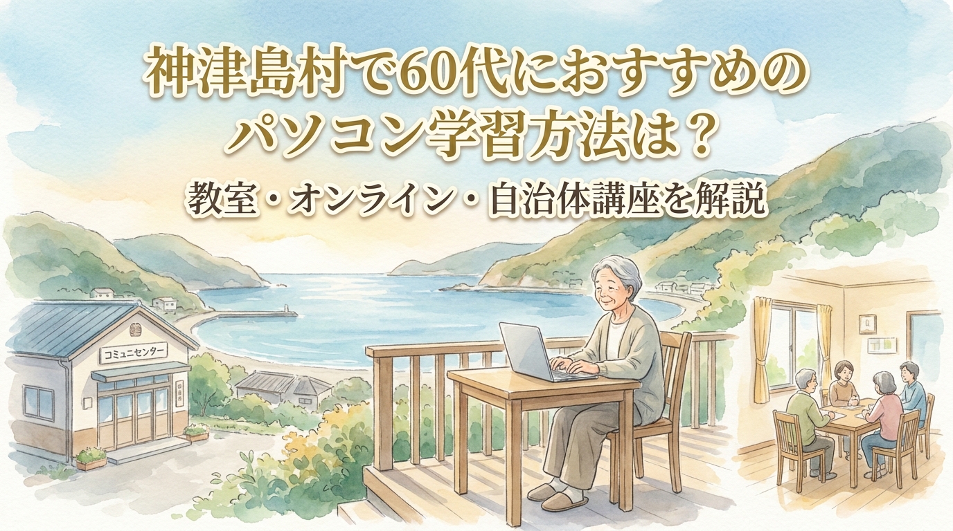 神津島村で60代におすすめのパソコン学習方法は？教室・オンライン・自治体講座を解説