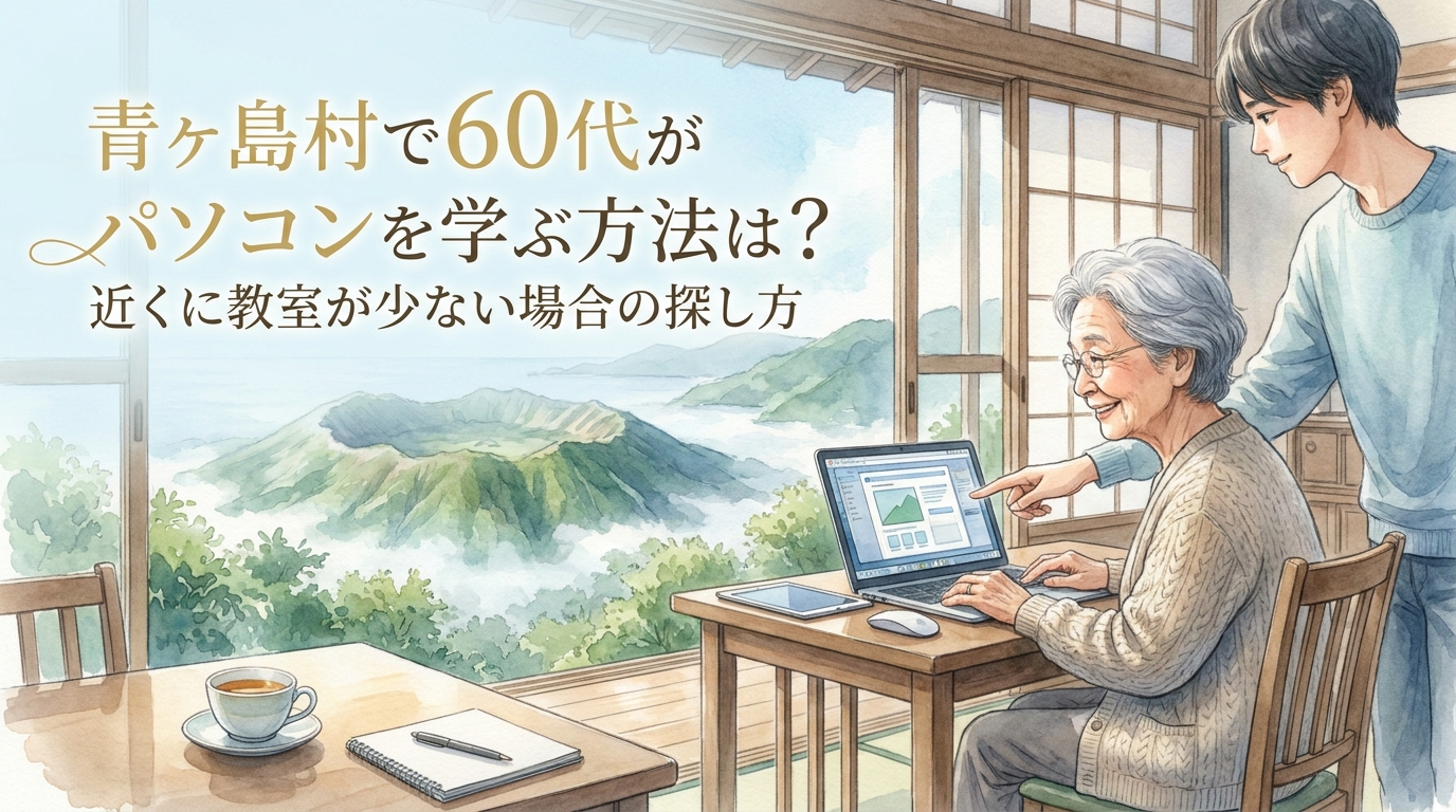 青ヶ島村で60代がパソコンを学ぶ方法は?近くに教室が少ない場合の探し方