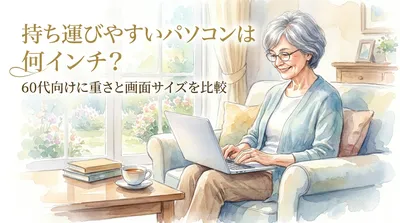 持ち運びやすいパソコンは何インチ？60代向けに重さと画面サイズを比較