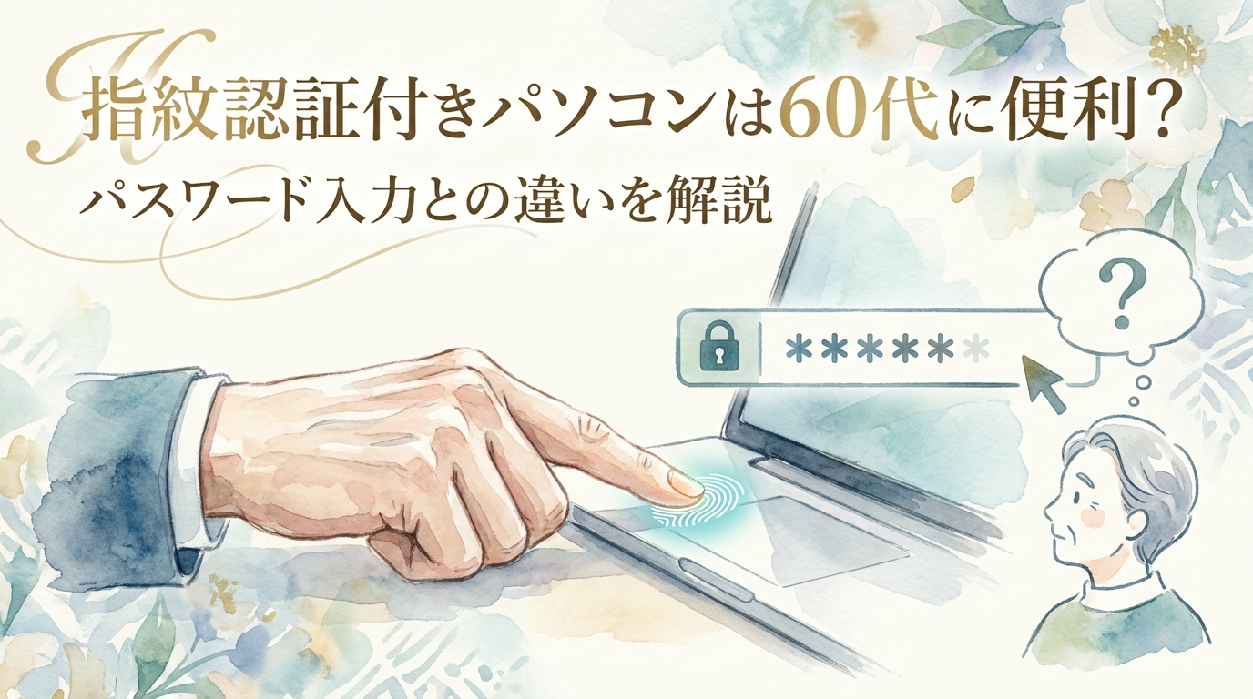 指紋認証付きパソコンは60代に便利?パスワード入力との違いを解説
