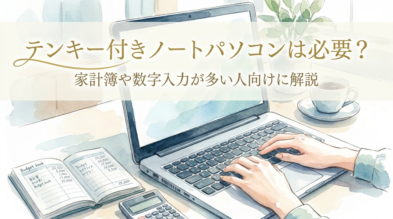 テンキー付きノートパソコンは必要?家計簿や数字入力が多い人向けに解説