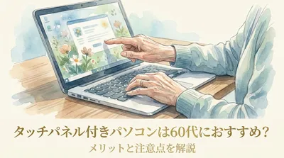 タッチパネル付きパソコンは60代におすすめ？メリットと注意点を解説