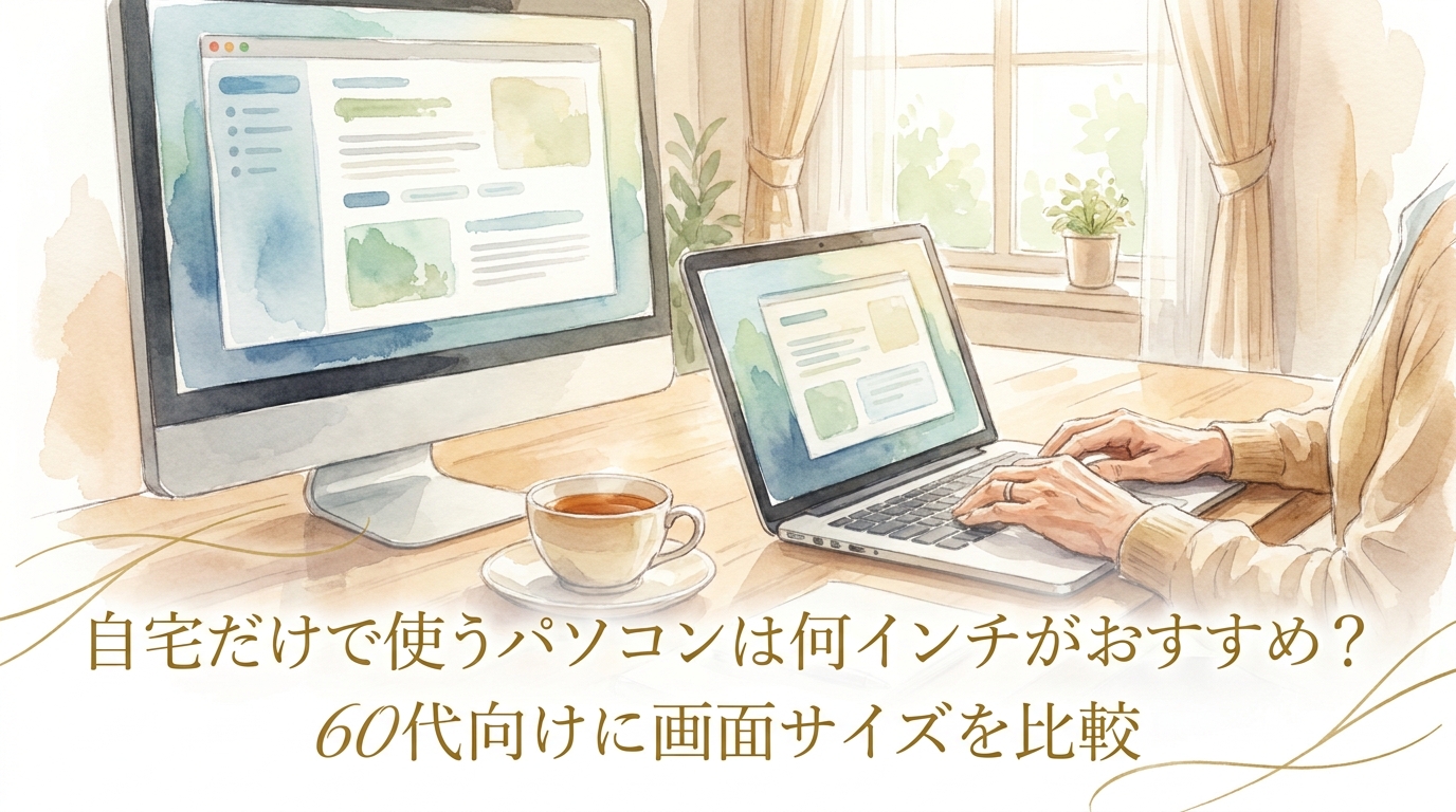 自宅だけで使うパソコンは何インチがおすすめ?60代向けに画面サイズを比較