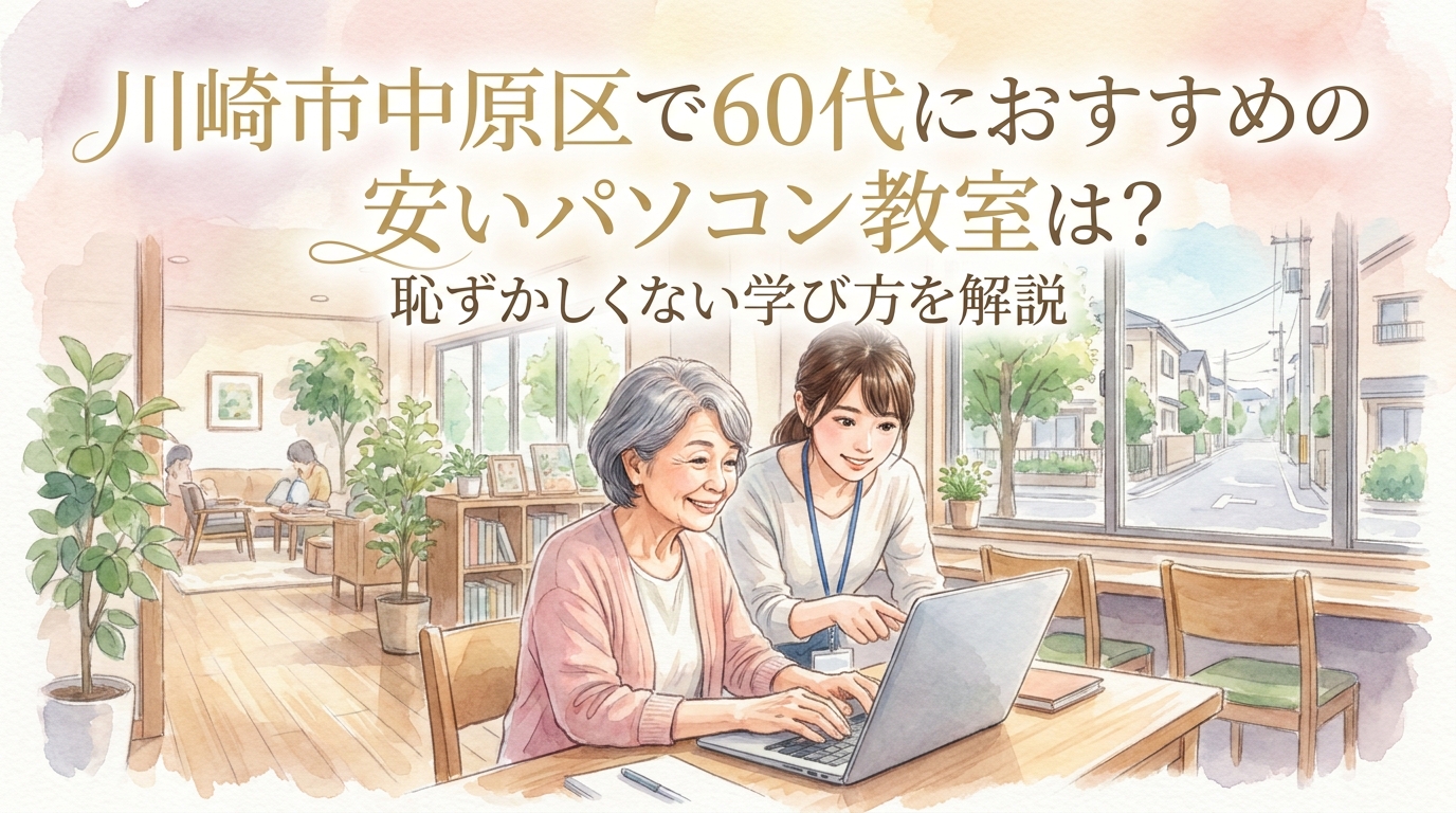 川崎市中原区で60代におすすめの安いパソコン教室は?恥ずかしくない学び方を解説