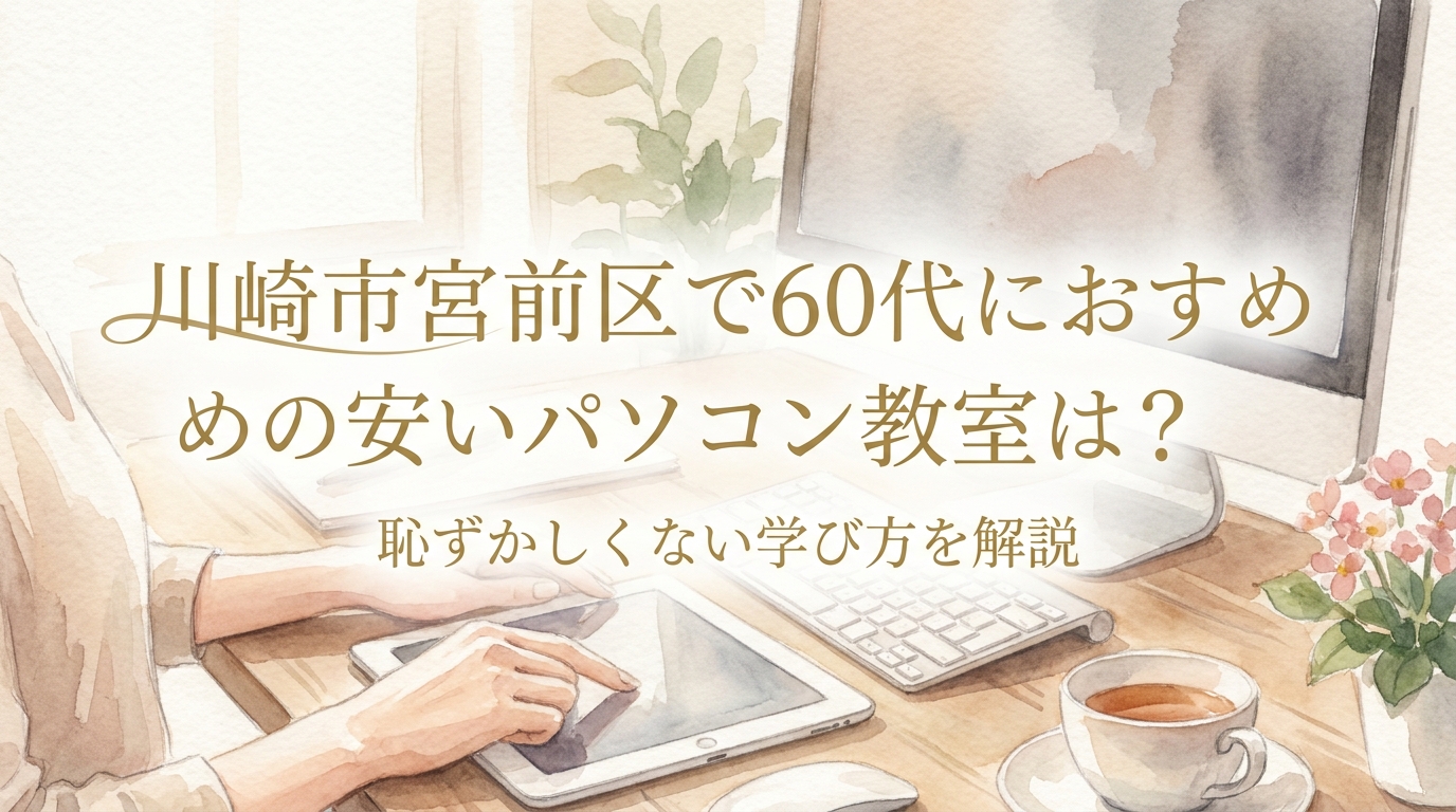 川崎市宮前区で60代におすすめの安いパソコン教室は?恥ずかしくない学び方を解説