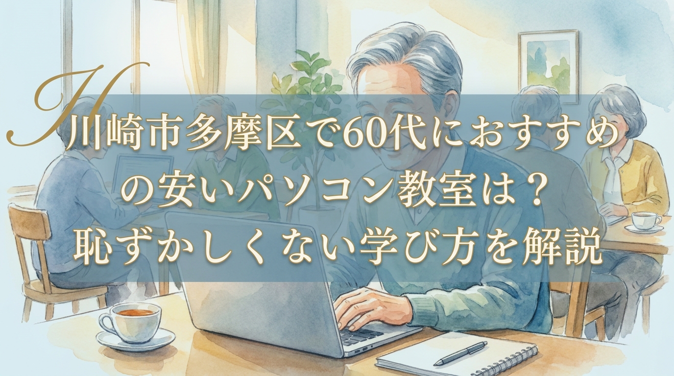 川崎市多摩区で60代におすすめの安いパソコン教室は?恥ずかしくない学び方を解説