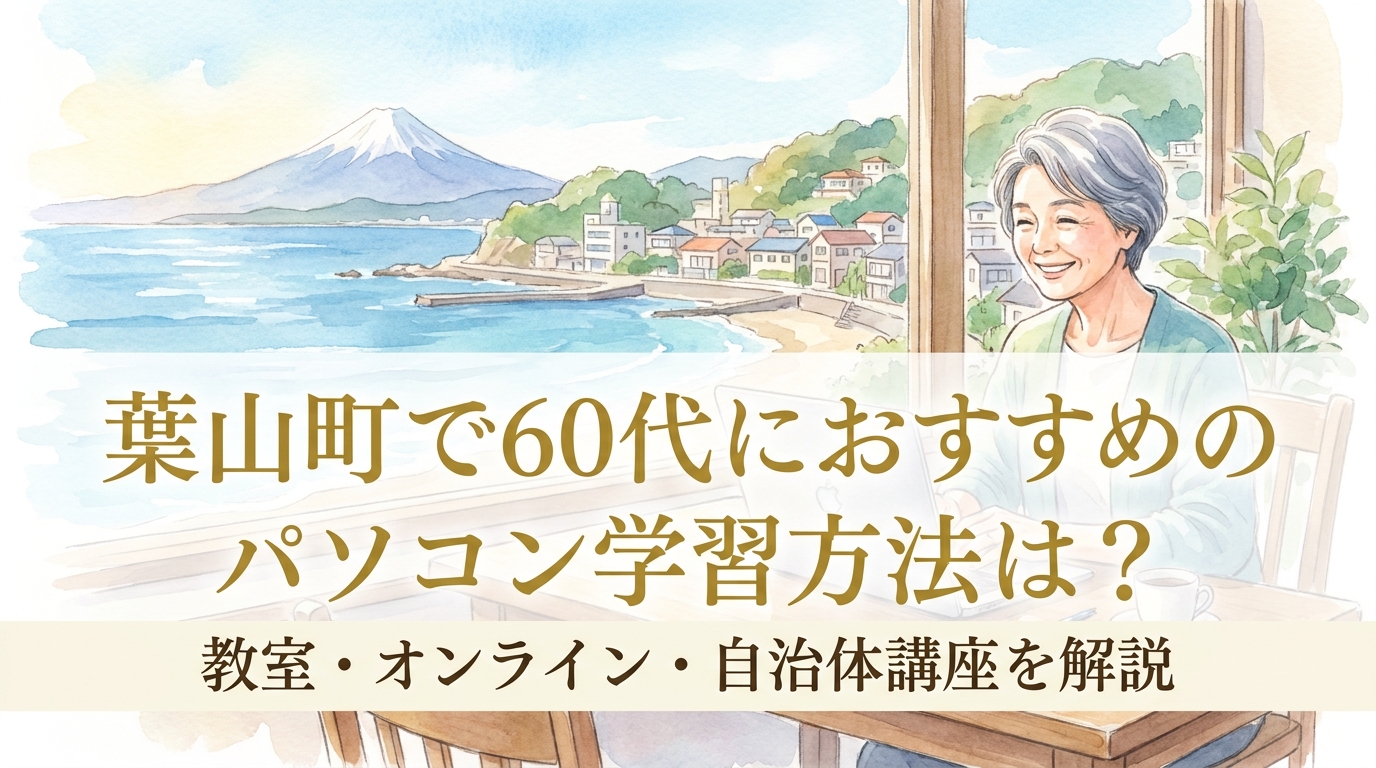 葉山町で60代におすすめのパソコン学習方法は？教室・オンライン・自治体講座を解説