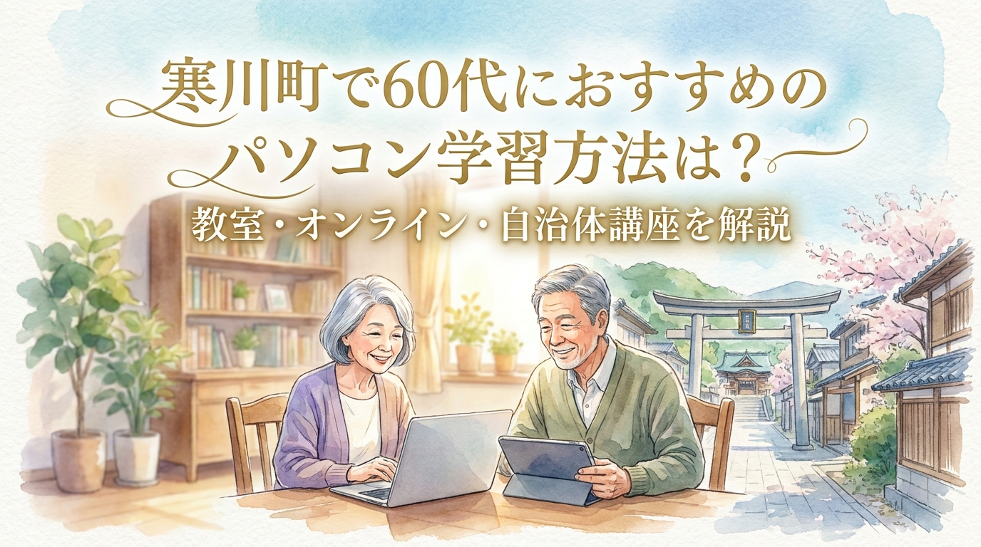 寒川町で60代におすすめのパソコン学習方法は？教室・オンライン・自治体講座を解説