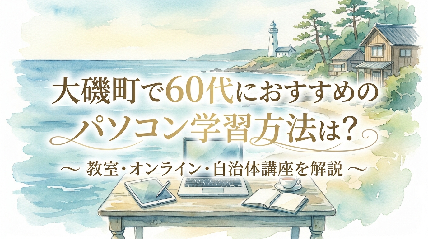 大磯町で60代におすすめのパソコン学習方法は?教室・オンライン・自治体講座を解説
