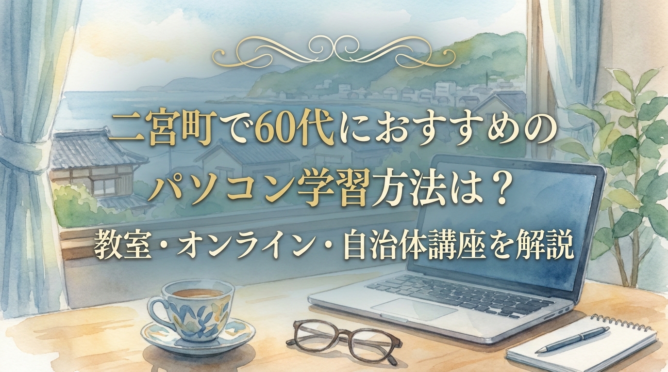 二宮町で60代におすすめのパソコン学習方法は?教室・オンライン・自治体講座を解説