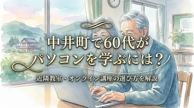 中井町で60代がパソコンを学ぶには？近隣教室・オンライン講座の選び方を解説