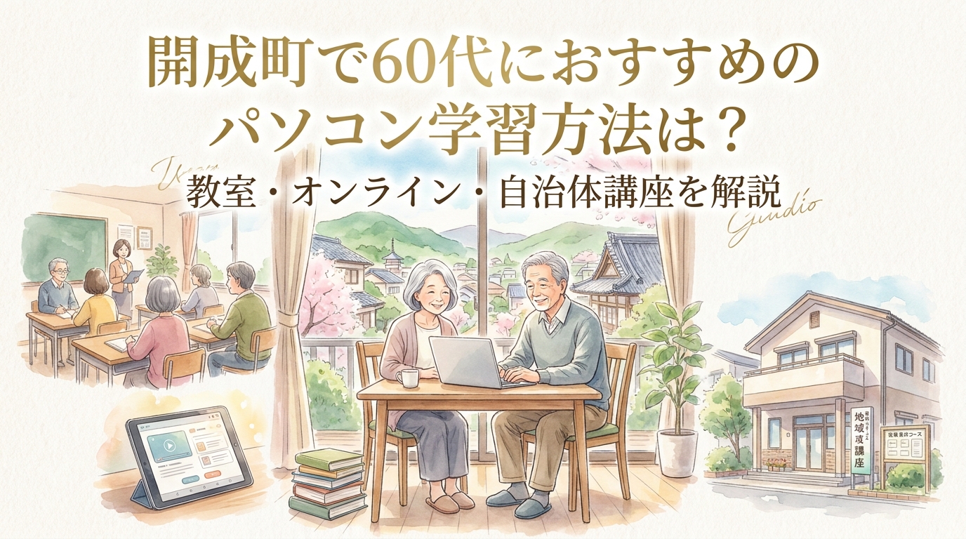 開成町で60代におすすめのパソコン学習方法は？教室・オンライン・自治体講座を解説
