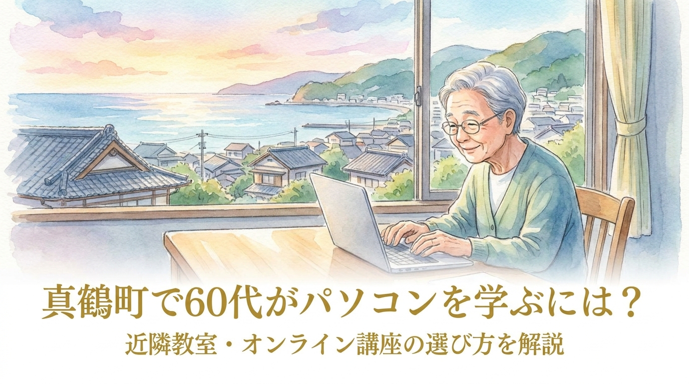 真鶴町で60代がパソコンを学ぶには?近隣教室・オンライン講座の選び方を解説