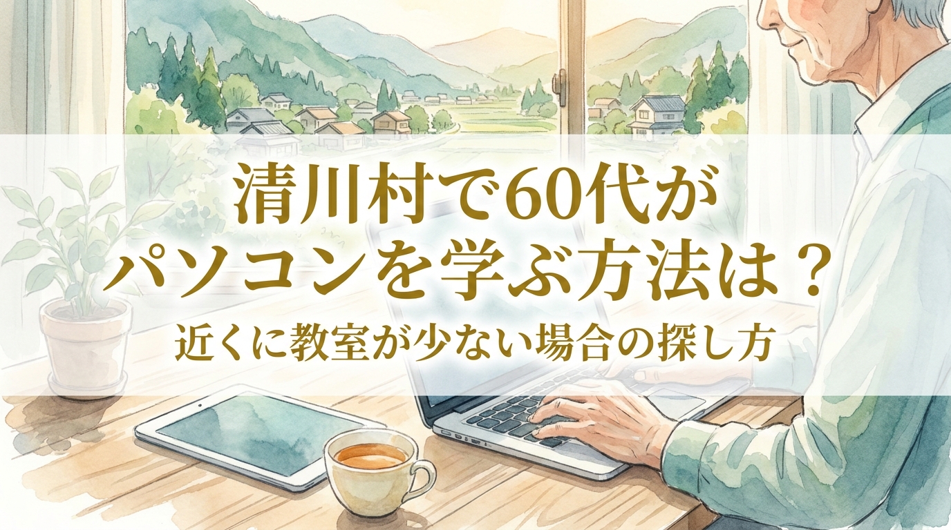 清川村で60代がパソコンを学ぶ方法は?近くに教室が少ない場合の探し方