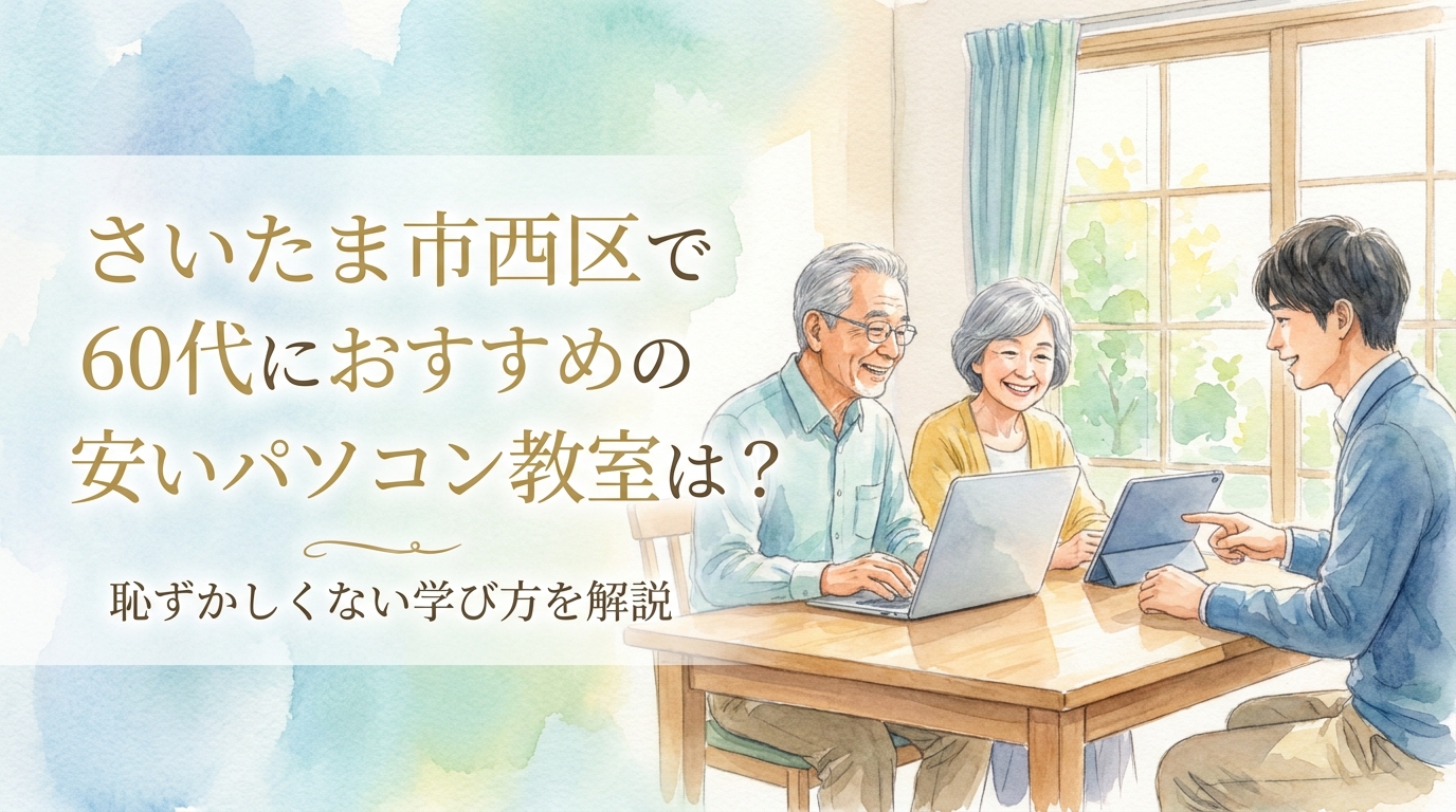 さいたま市西区で60代におすすめの安いパソコン教室は？恥ずかしくない学び方を解説