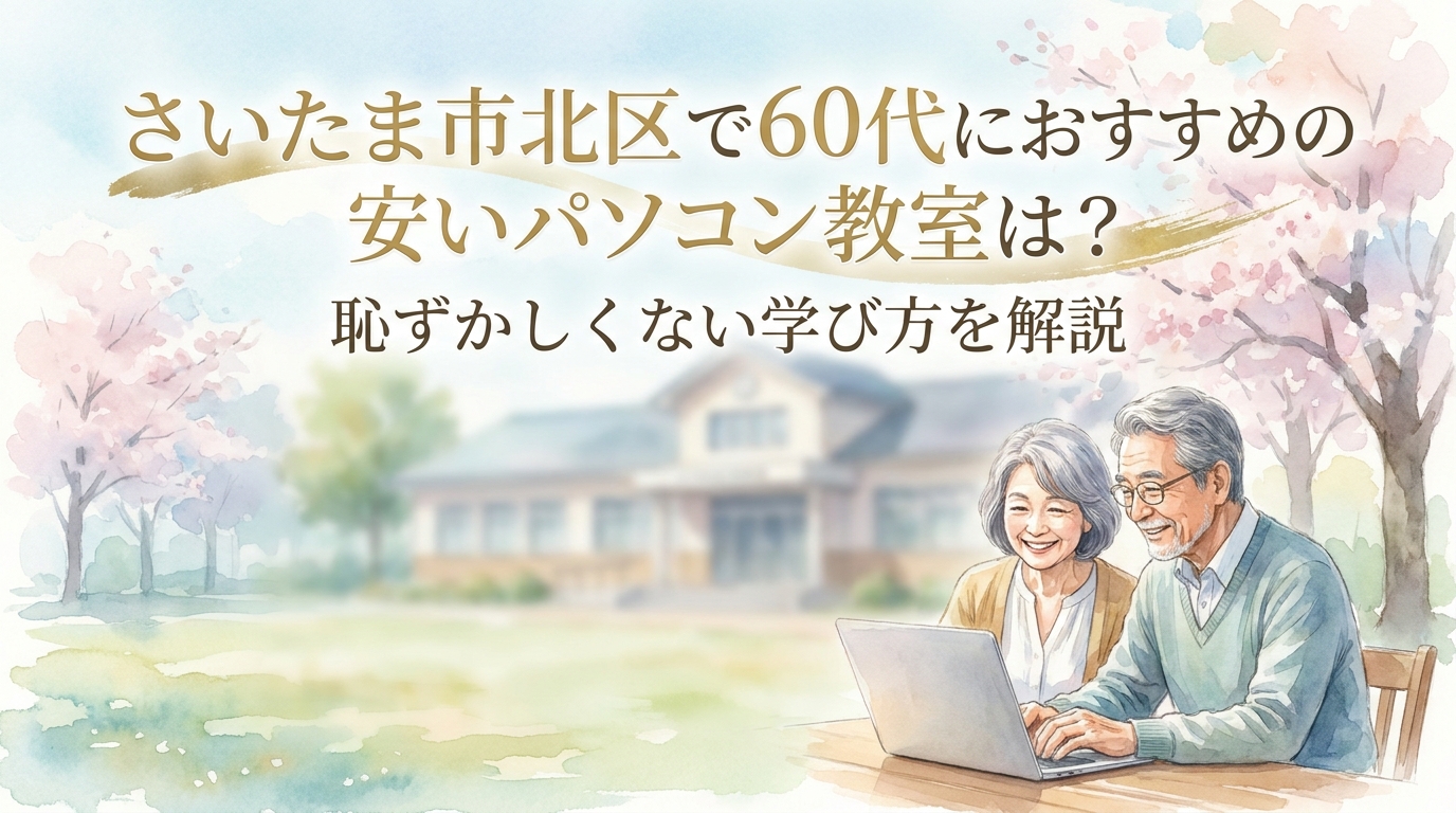 さいたま市北区で60代におすすめの安いパソコン教室は?恥ずかしくない学び方を解説