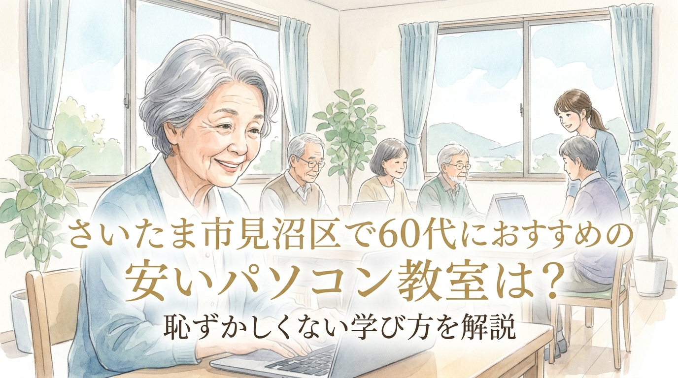 さいたま市見沼区で60代におすすめの安いパソコン教室は?恥ずかしくない学び方を解説