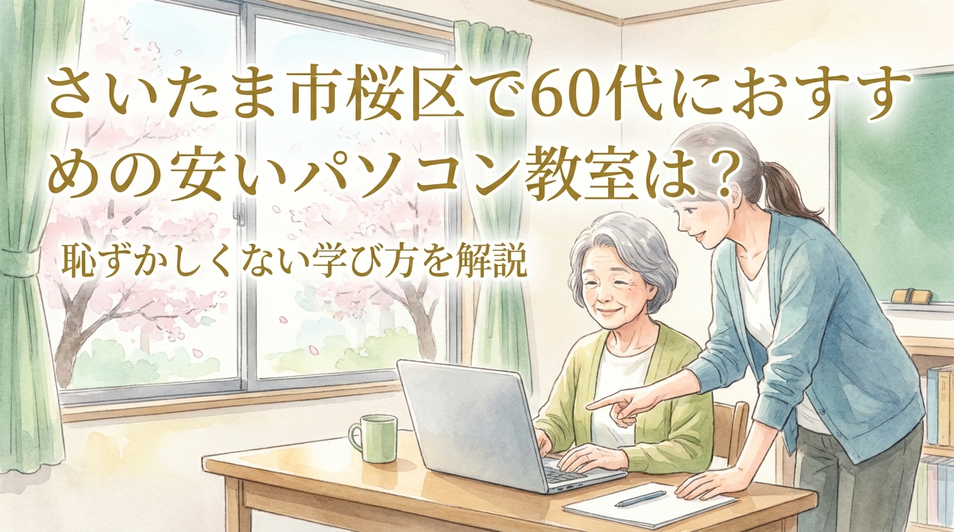 さいたま市桜区で60代におすすめの安いパソコン教室は?恥ずかしくない学び方を解説