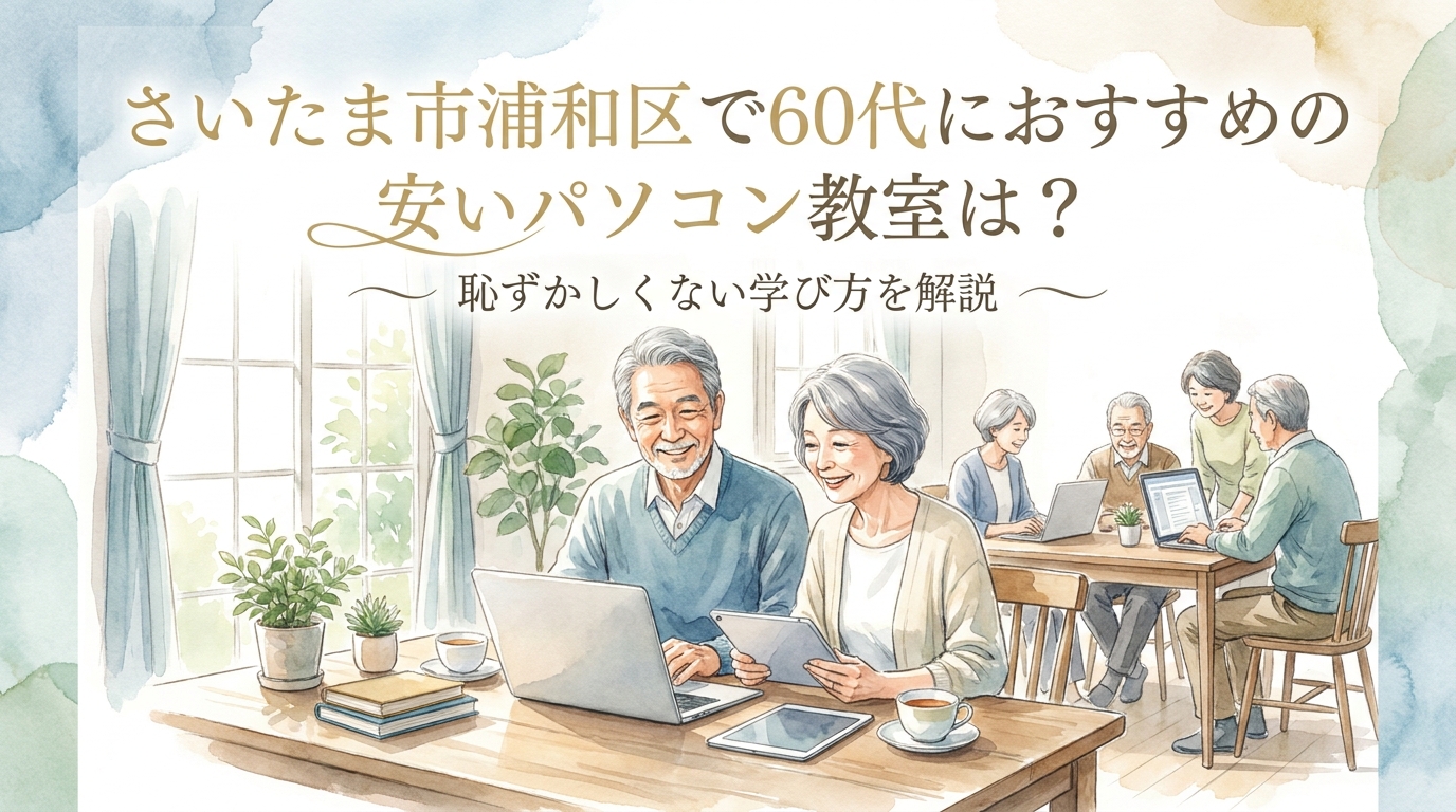 さいたま市浦和区で60代におすすめの安いパソコン教室は?恥ずかしくない学び方を解説