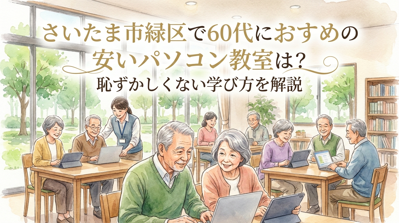 さいたま市緑区で60代におすすめの安いパソコン教室は？恥ずかしくない学び方を解説