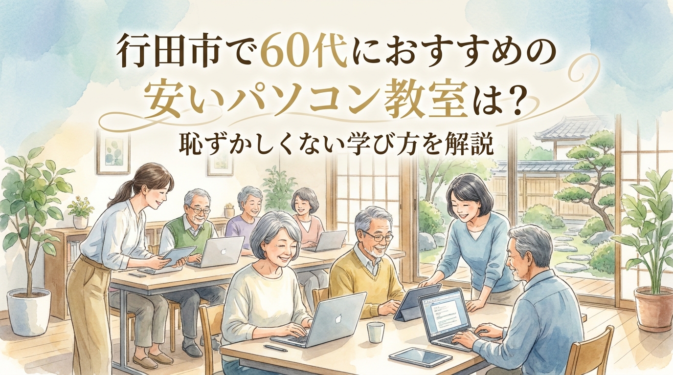 行田市で60代におすすめの安いパソコン教室は？恥ずかしくない学び方を解説