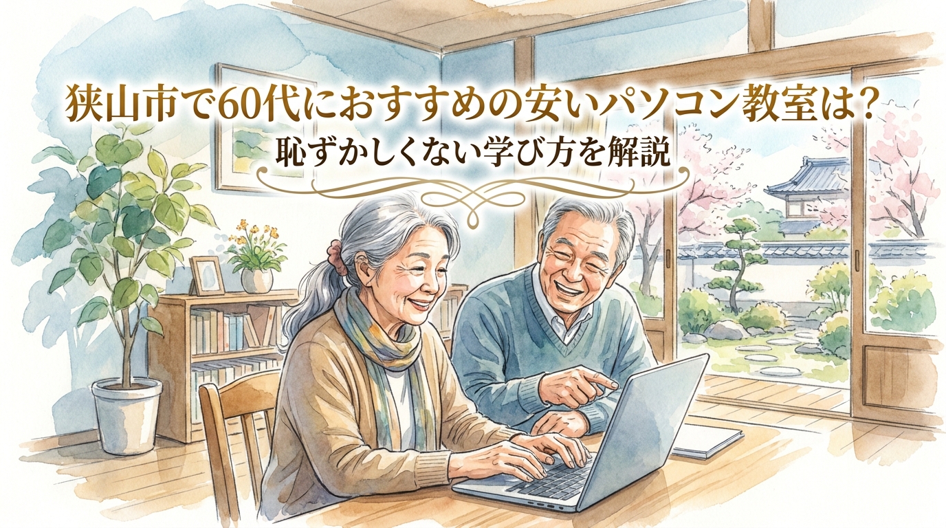狭山市で60代におすすめの安いパソコン教室は？恥ずかしくない学び方を解説