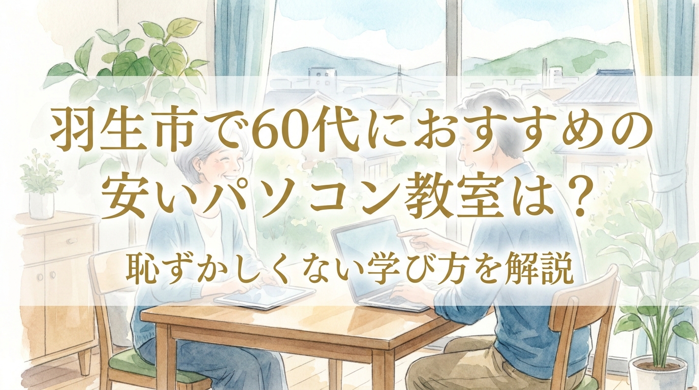 羽生市で60代におすすめの安いパソコン教室は？恥ずかしくない学び方を解説