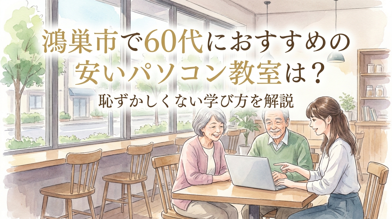 鴻巣市で60代におすすめの安いパソコン教室は?恥ずかしくない学び方を解説