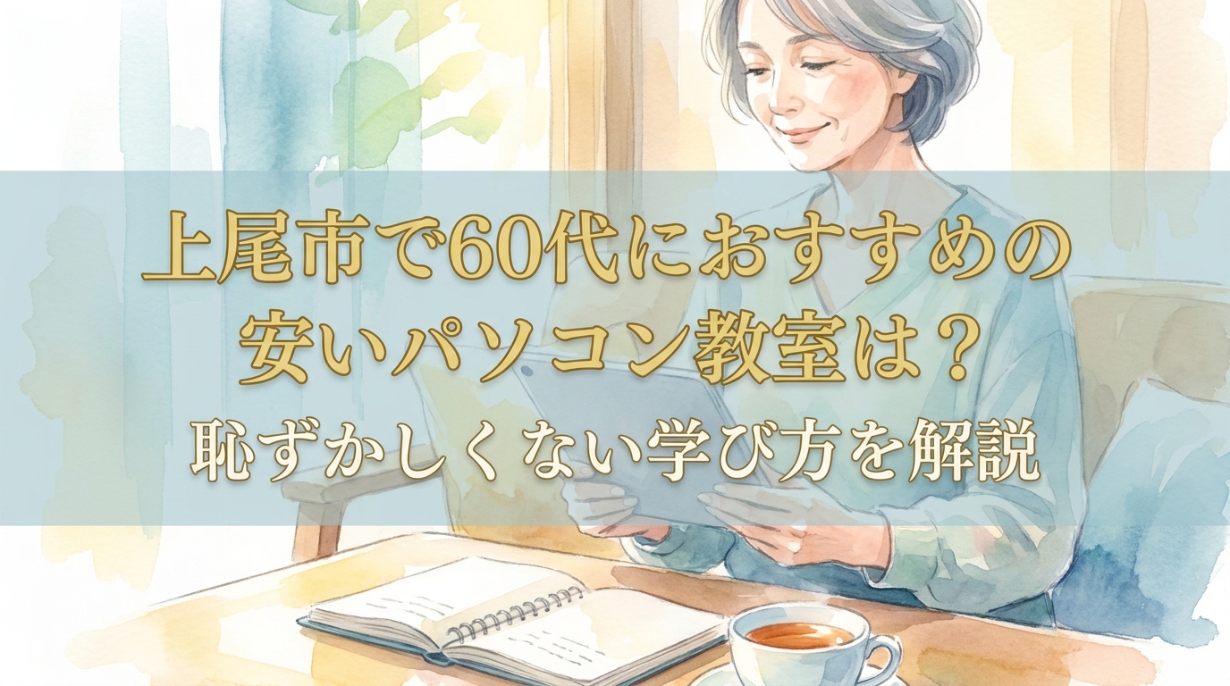 上尾市で60代におすすめの安いパソコン教室は?恥ずかしくない学び方を解説