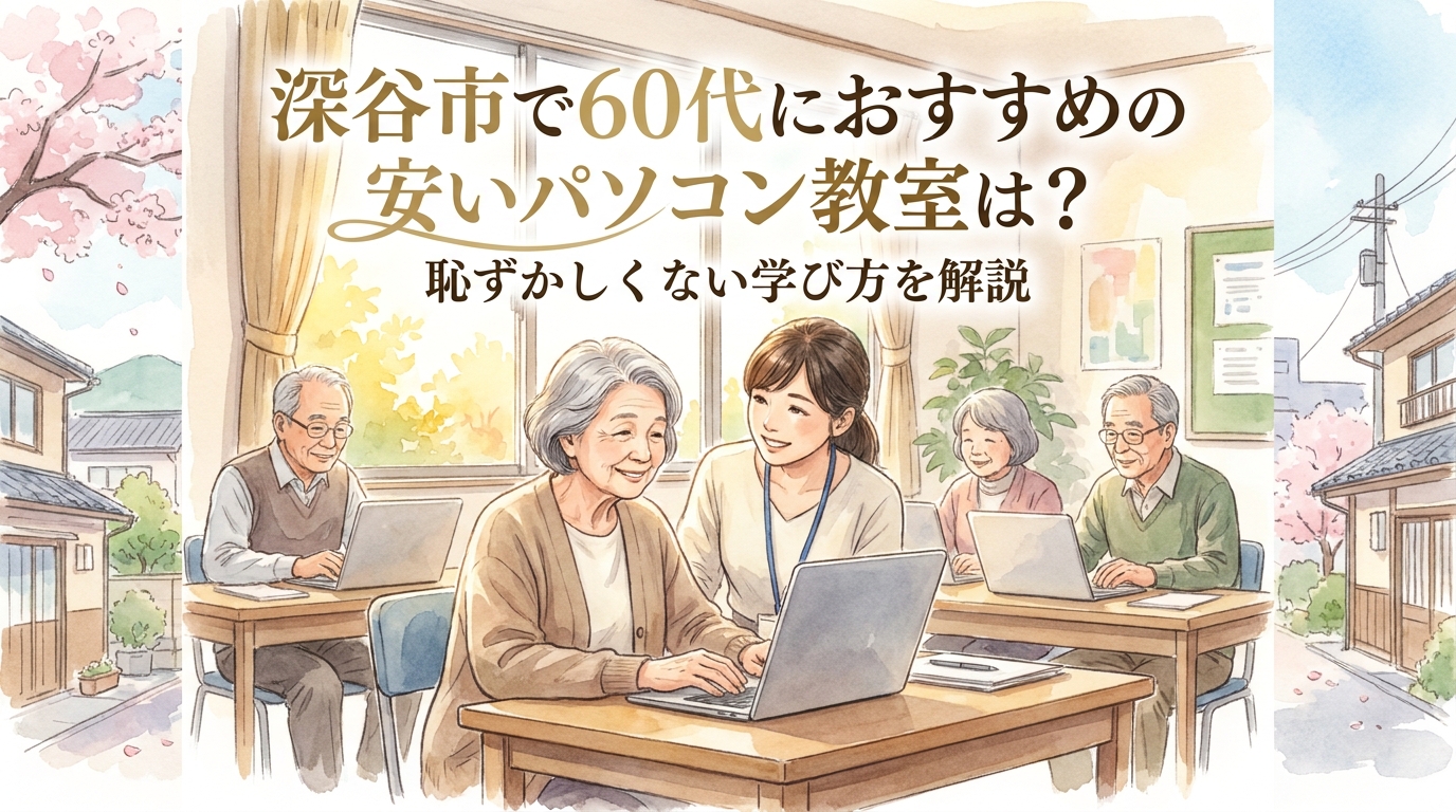 深谷市で60代におすすめの安いパソコン教室は?恥ずかしくない学び方を解説