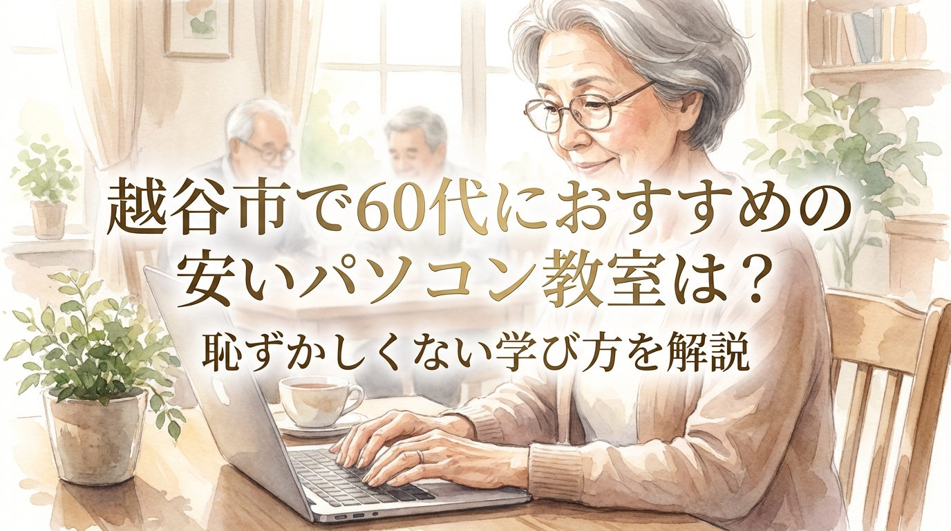 越谷市で60代におすすめの安いパソコン教室は？恥ずかしくない学び方を解説