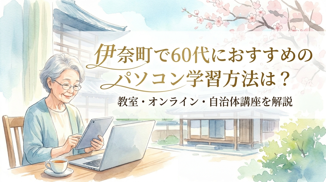 伊奈町で60代におすすめのパソコン学習方法は？教室・オンライン・自治体講座を解説
