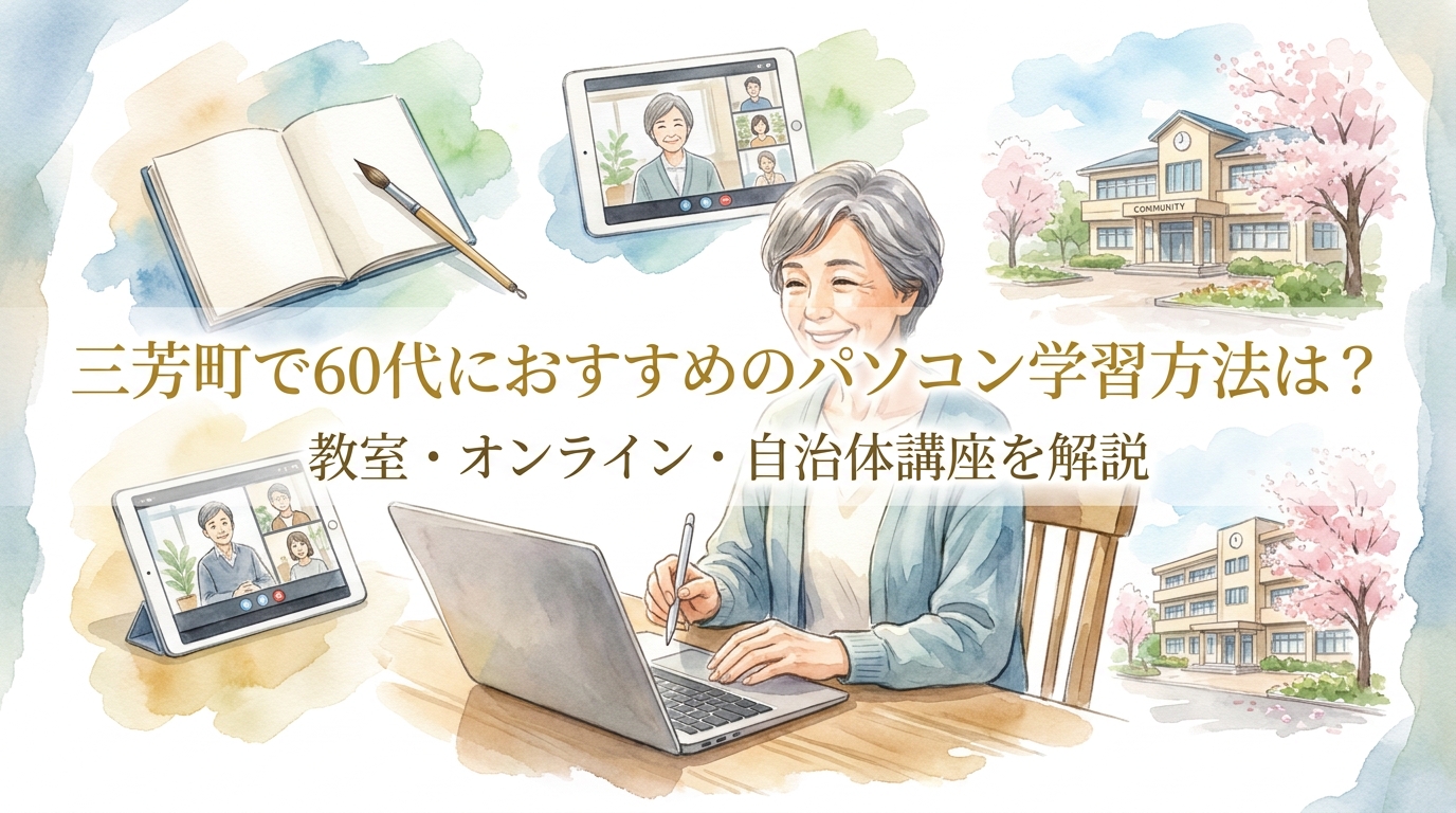三芳町で60代におすすめのパソコン学習方法は?教室・オンライン・自治体講座を解説
