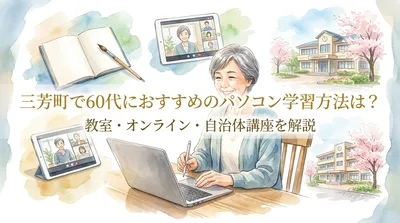 三芳町で60代におすすめのパソコン学習方法は？教室・オンライン・自治体講座を解説