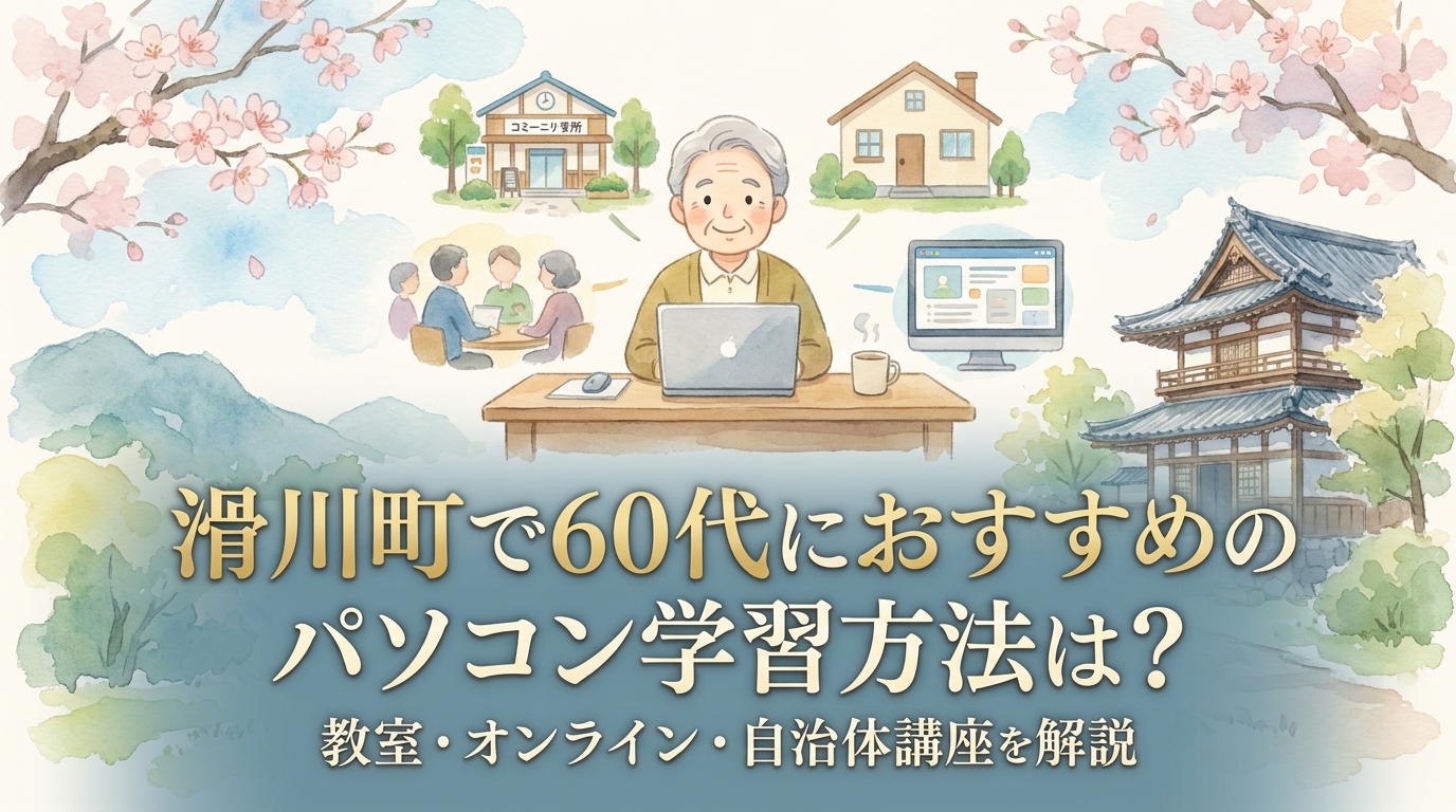 滑川町で60代におすすめのパソコン学習方法は?教室・オンライン・自治体講座を解説