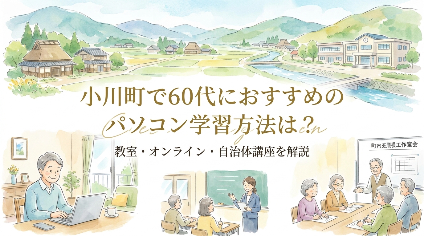 小川町で60代におすすめのパソコン学習方法は?教室・オンライン・自治体講座を解説